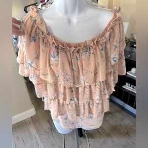 Off shoulder floral blouse